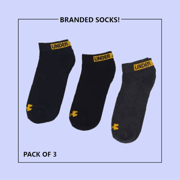 U-N-D-E-R A-R-M-O-U-R Export-Leftover Branded Ankle Moza Socks (PACK OF 3) - Image 3