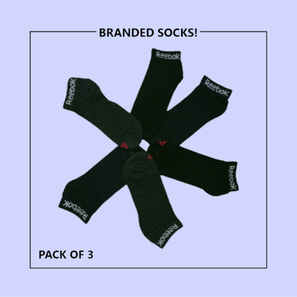 R-e-e-b-o-k Export-Leftover Branded Ankle Moza Socks (PACK OF 3) - Image 3