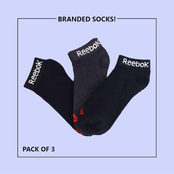 R-e-e-b-o-k Export-Leftover Branded Ankle Moza Socks (PACK OF 3) - Image 4