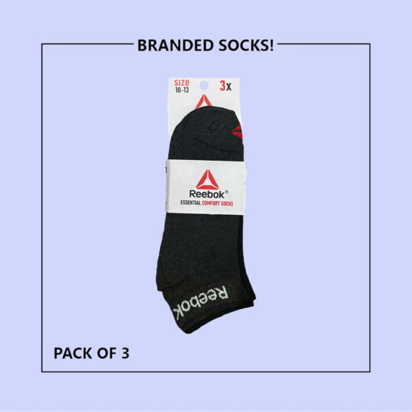 R-e-e-b-o-k Export-Leftover Branded Ankle Moza Socks (PACK OF 3) - Image 2