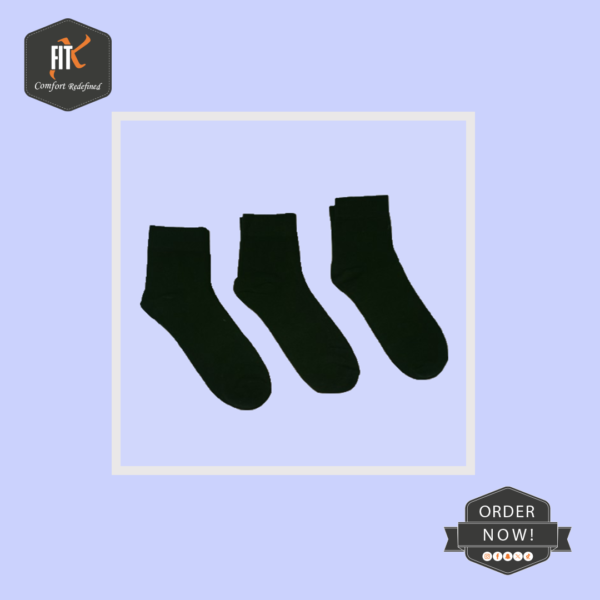 Fitx White-Black-Gray Ankle Moza Socks (PACK OF 3) - Image 2