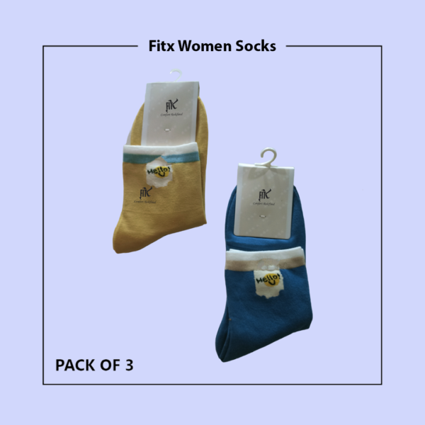 Cozy Fitx Women's Multi Color Cotton Winter Socks (PACK OF 3) - Image 4