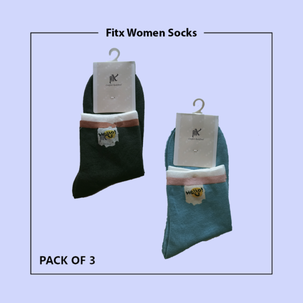 Cozy Fitx Women's Multi Color Cotton Winter Socks (PACK OF 3) - Image 3