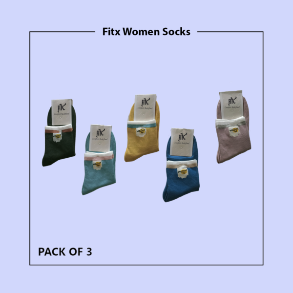 Cozy Fitx Women's Multi Color Cotton Winter Socks (PACK OF 3)