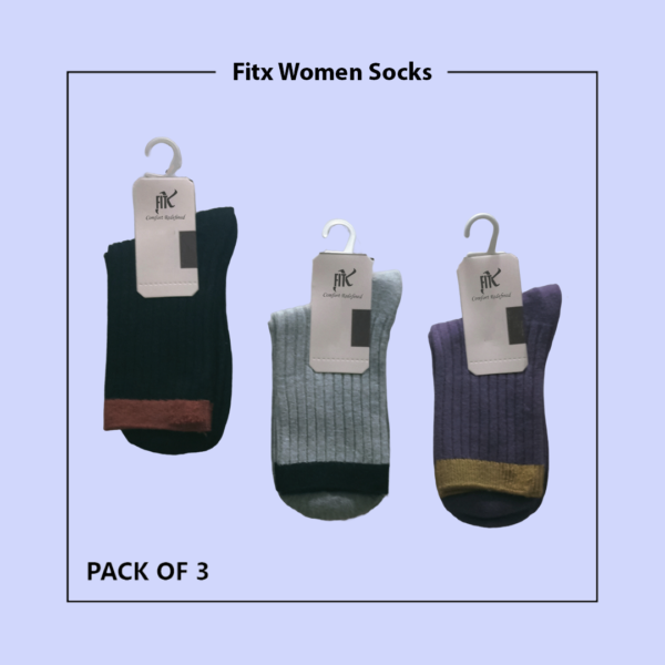 Stylish Fitx Women's Multi-Color Warmer Winter Sock  (PACK OF 3)